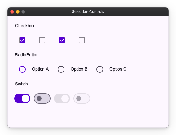 Selection Controls