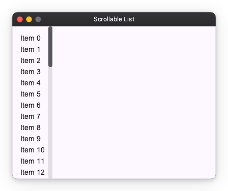 Scrollable example