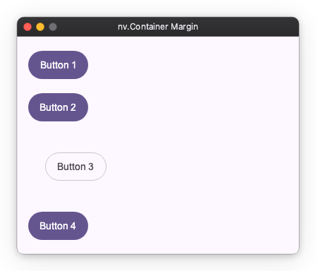 Container padding example