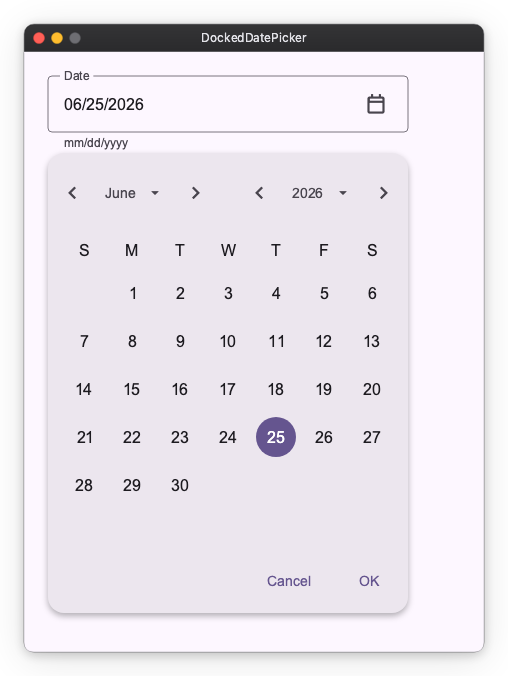 DockedDatePicker