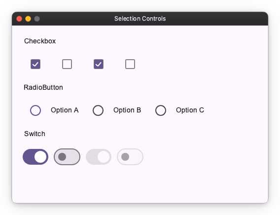 Selection Controls