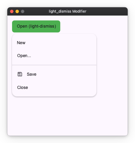 popup Modifier (menu)