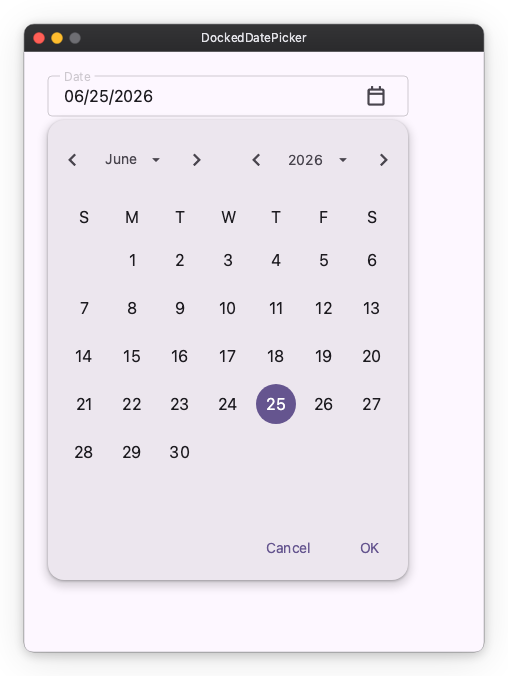 DockedDatePicker