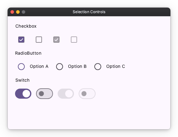 Selection Controls