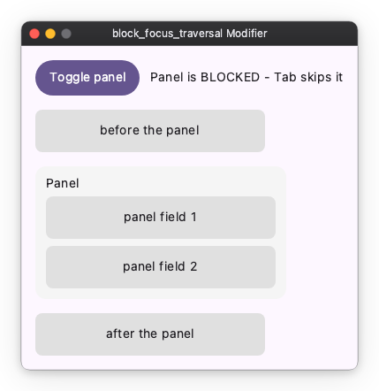 Block Focus Traversal