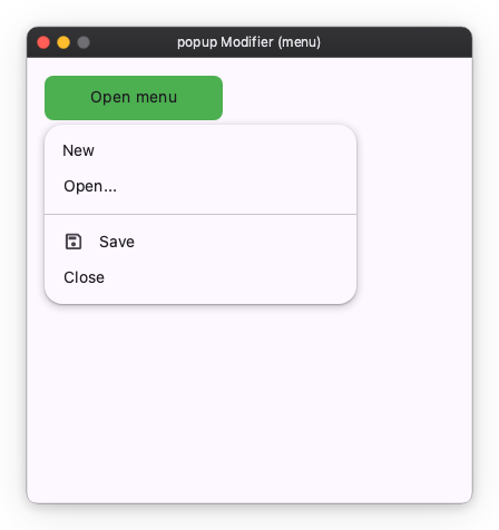 popup Modifier (menu)