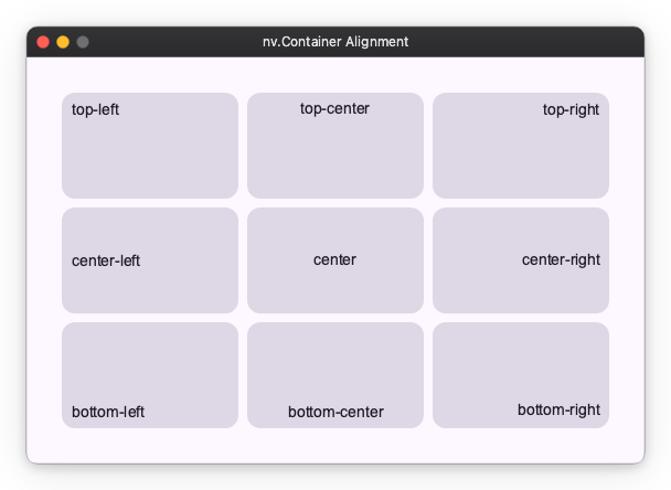 Container alignment examples